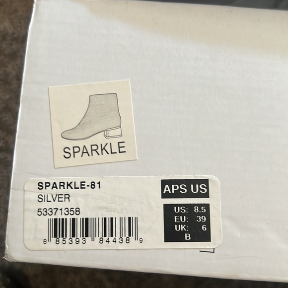 ALDO sparkle Silver Boots , worn once still in box 8.5 - Picture 6 of 6